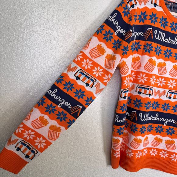 Whataburger Sweater Mens XL Holiday Logo Crewneck Ugly Christmas Sweatshirt - Picture 6 of 11